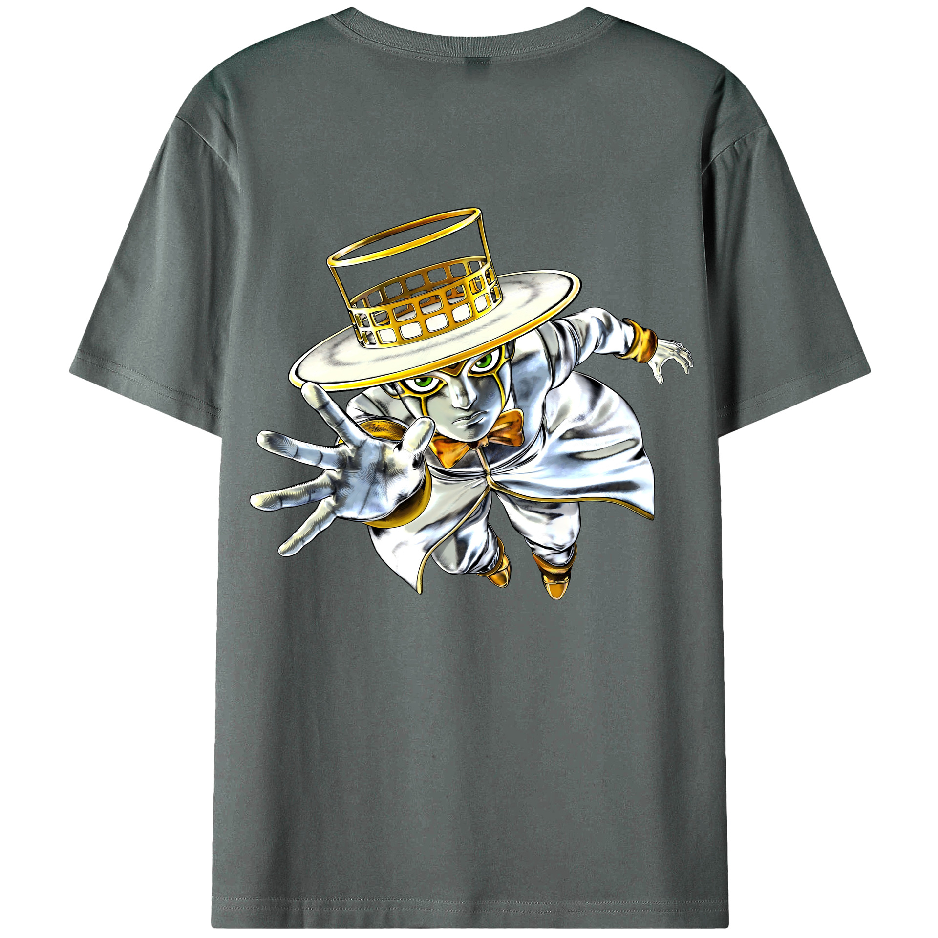 （画像用） ジョジョの奇妙な冒険 岸辺 露伴（きしべ ろはん） JoJo's Bizarre Adventure Rohan Kishibe 綿100％ メンズ半袖Tシャツ（バックプリント） 通気性